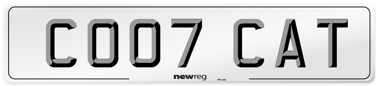 CO07 CAT Number Plate from New Reg